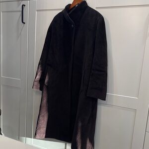 Lorne Brown Baby Lama & Wool Women's Fur Coat